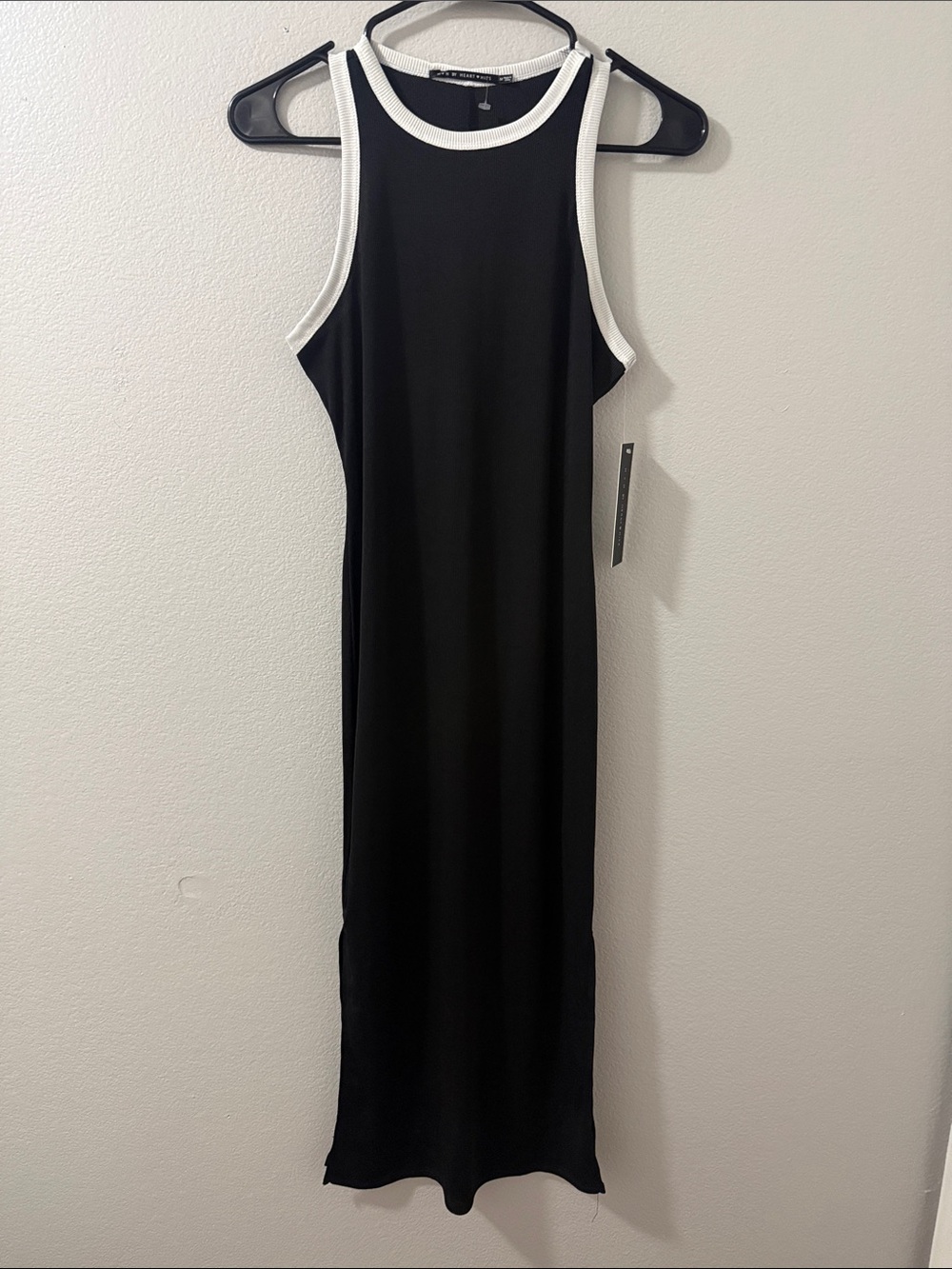 Heart & Hips Black Maxi Dress with White Trim